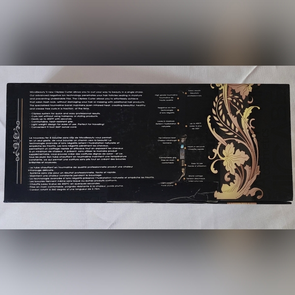 MICA Beauty 1" Clipless Curler Wand Set 9ft Swivel Cord 2 Settings FAST HEATING! - Picture 8 of 10